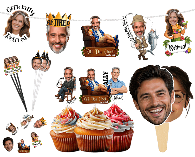 custom retirement party supplies